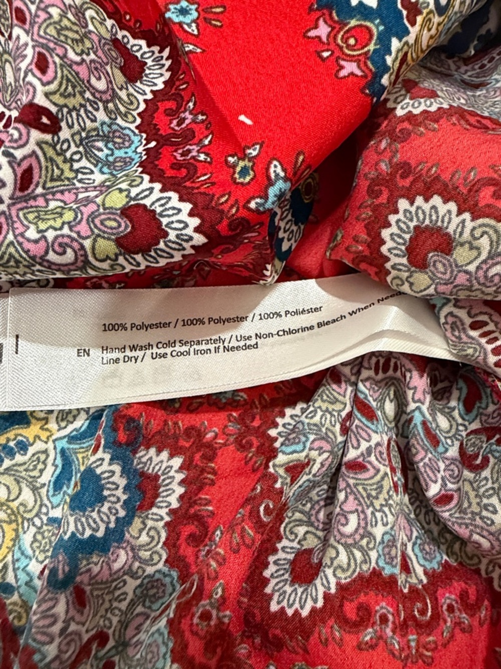 BOG Collective Red Boho Medallion Print Midi Dress - Picture 3 of 8
